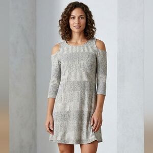 Cato Cold Shoulder 3/4 Sleeve Casual/Formal Metallic Dress Size L